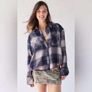 UO Urban Outfitters BDG Karl Slouchy Plaid Flannel Button Down Shirt. Size S